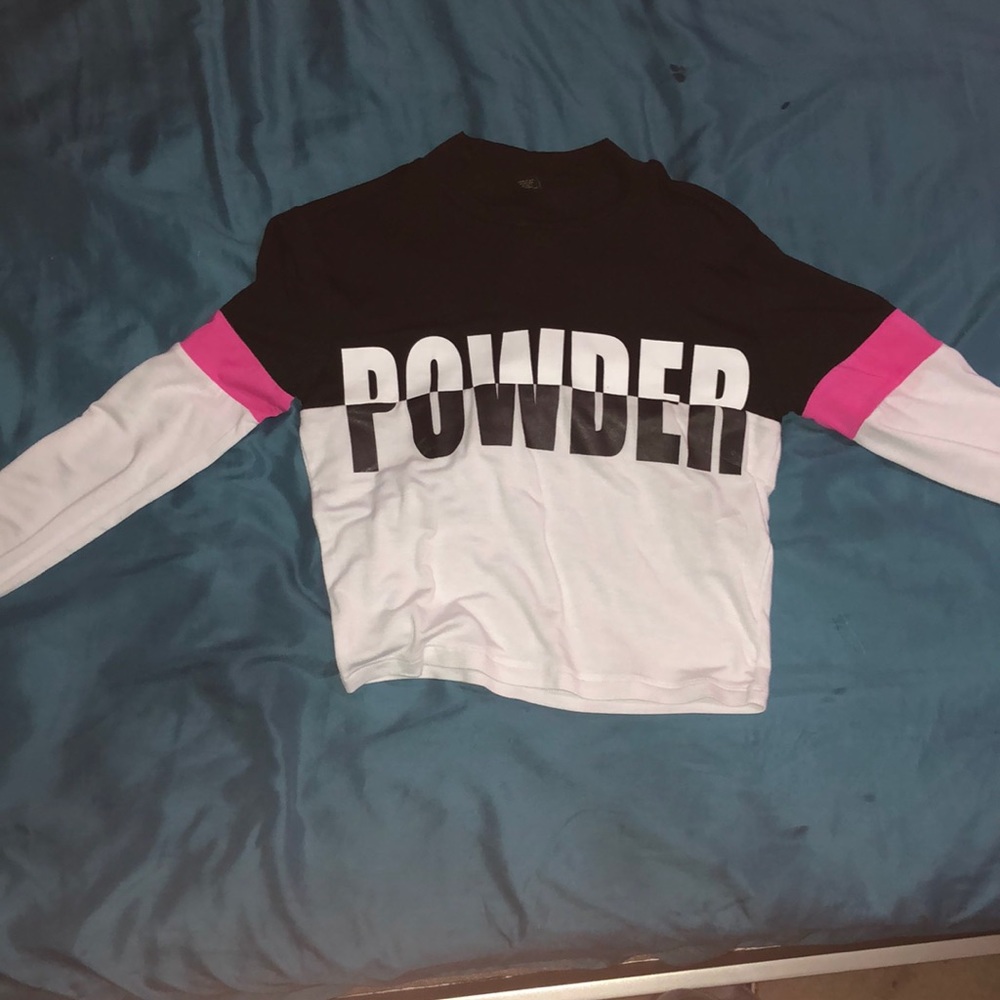 “Powder” long sleeve mock neck crop top